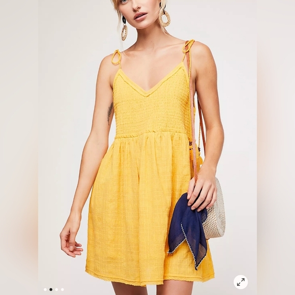 Free People Dresses & Skirts - Frew People Sunderched Yellow Summer Dress Size XS